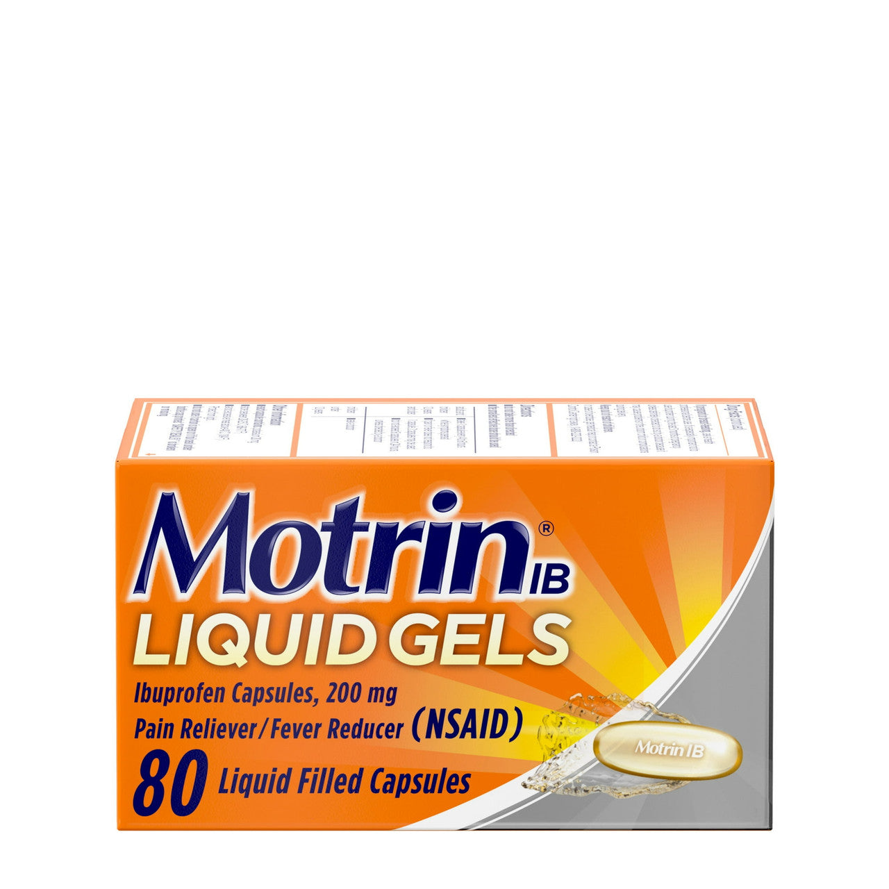 Motrin Ibuprofen Pain Reliever 200Mg Liquid Capsule Gels - 80 Ea